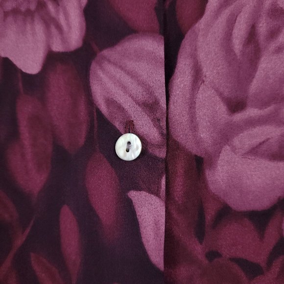 Amanda Smith Petites - Long Sleeve Button-Down Pink Rose Blouse Size PM - Picture 4 of 6